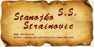 Stanojko Strainović vizit kartica